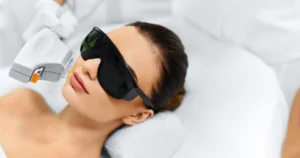 Woman receiving IPL Therapy treatment Costa Mesa, CA